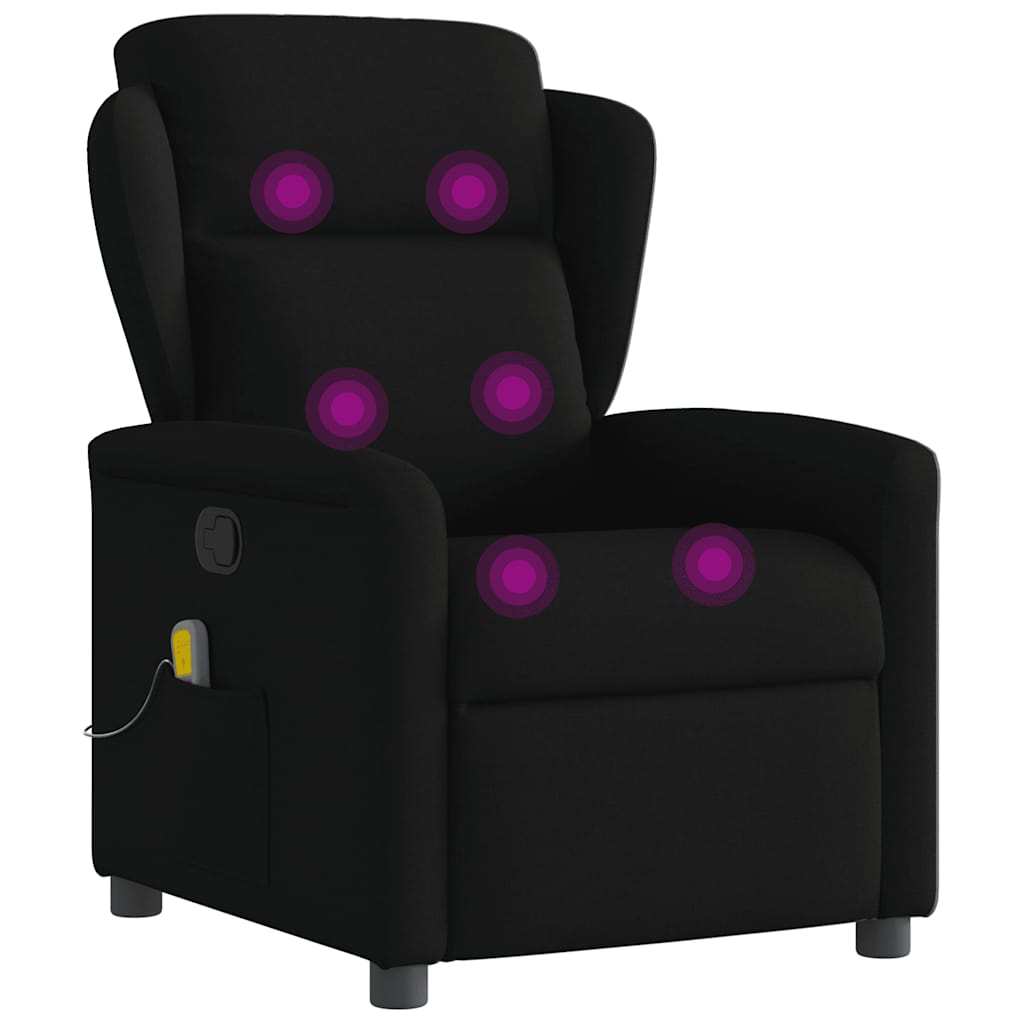 Vidaxl Foldable Massage Armchair, Black, Fabric Upholstered