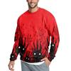Men's Casual Fashion Printed Round Neck Pullover Sweatshirt