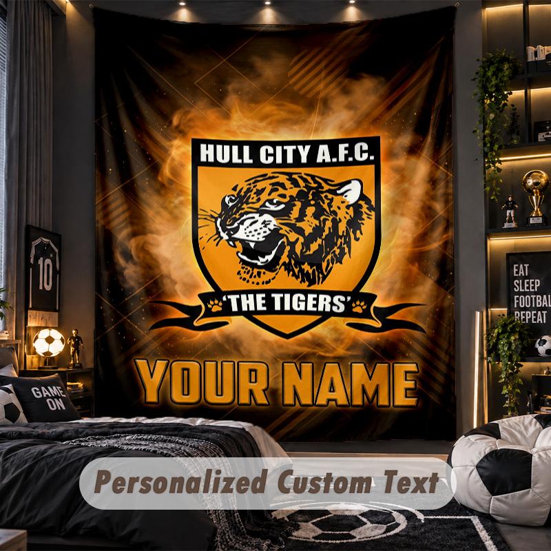 TapestryHull FC Custom Name Text Personalized Wall Hanging Tapestry Home Wall Decor