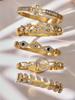 18K Gold-Plated Bracelet Set: Stainless Steel Heart, Flower & Zircon Details with Full Diamond Texture.