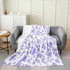 Purple Cow Print Blanket Soft Fleece Throw Modern Home Decor Cozy Living Room Sofa Bedding Gift for Women Girls