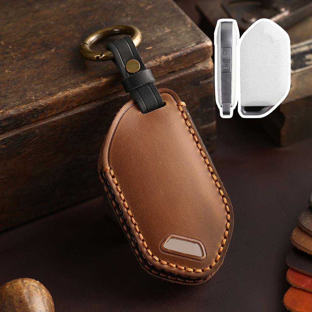 Leather Car Remote Key Fob Case Key Cover For Kia Ev9 Picanto Gt Line