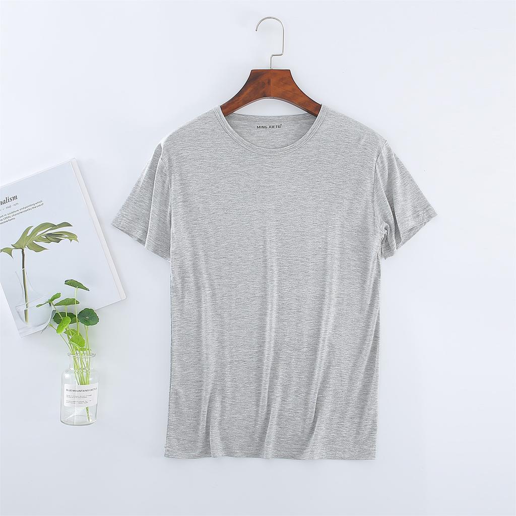 Men's Oversize Modal T-Shirt Short Sleeve V Neck T-Shirt Casual Summer Classic Basic Tee Shirts ( L-8XL)