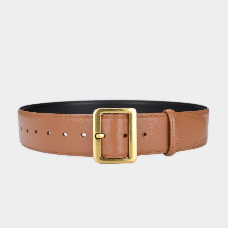 Dámský pásek Vysoce kvalitní Cowskin Ležérní Módní Návrhář Široké Pásky Ženy Luxusní Značka Sukně Spona Jednobarevný Pásek LB2309