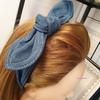 Hairband Headband Knot Ribbon Denim Light Blue Dark Blue Stitch College Student Cotton Hairband Fabric Headband Jkl825