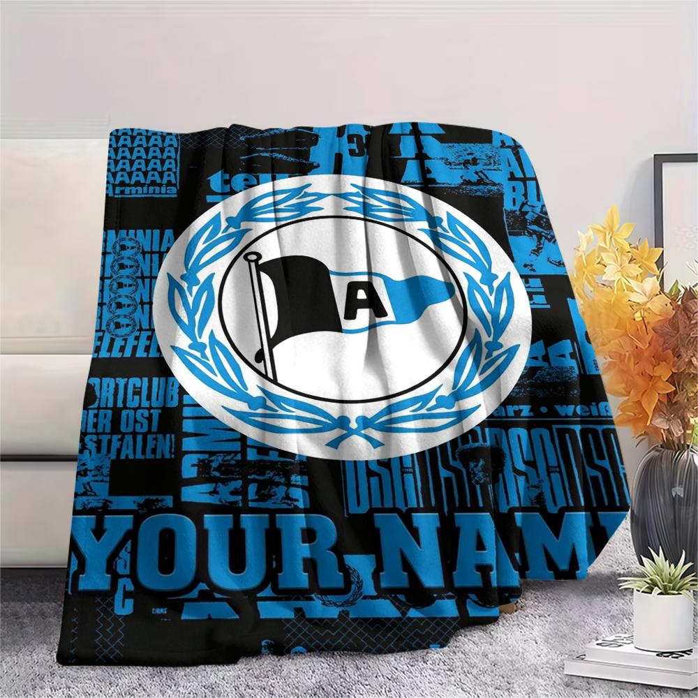 1PC Custom Name Arminia Bielefeld Patterned Flannel Blanket Suitable For All Seasons for Home Decor Warmth and Comfort Gifts Holiday Present