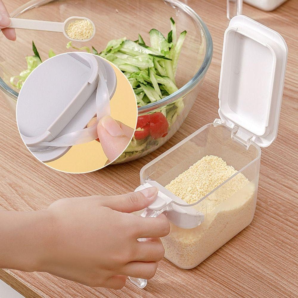 Transparent Seasoning Box Plastic Condiment Storage Container Sealed Seasoning Tank  Household