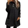 Fashion Women's Long-sleeved Pocket Plush Sweater T-shirt Top