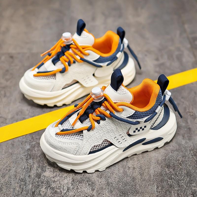 teenager Kids Sneakers Boys Girls Breathable Colorblock Chunky Athletic Shoes Casual Sporty Running 7-16 Years Old
