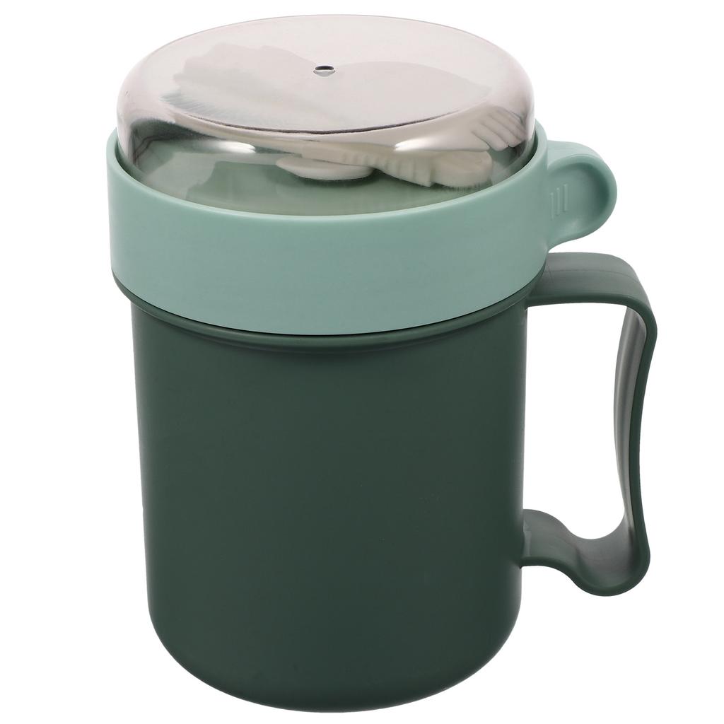 1Set Breakfast Cup Handle Design Portable Leakproof Soup Oatmeal Container Food Carrier for Office Outdoor Students