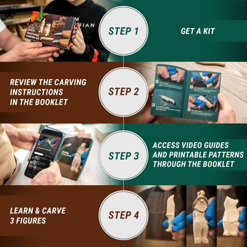 BeaverCraft, Wood Carving Kit S16 - Whittling Wood Knife Kit - Whittling Kit for Beginners - Wood Block Blank Whittling Knife Kit