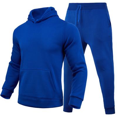 Men's And Women's Solid Color Long Sleeves Winter Plus Velvet Running Sports SetJogging Male Set Casual 2-Piece Set Hoodie +Pants
