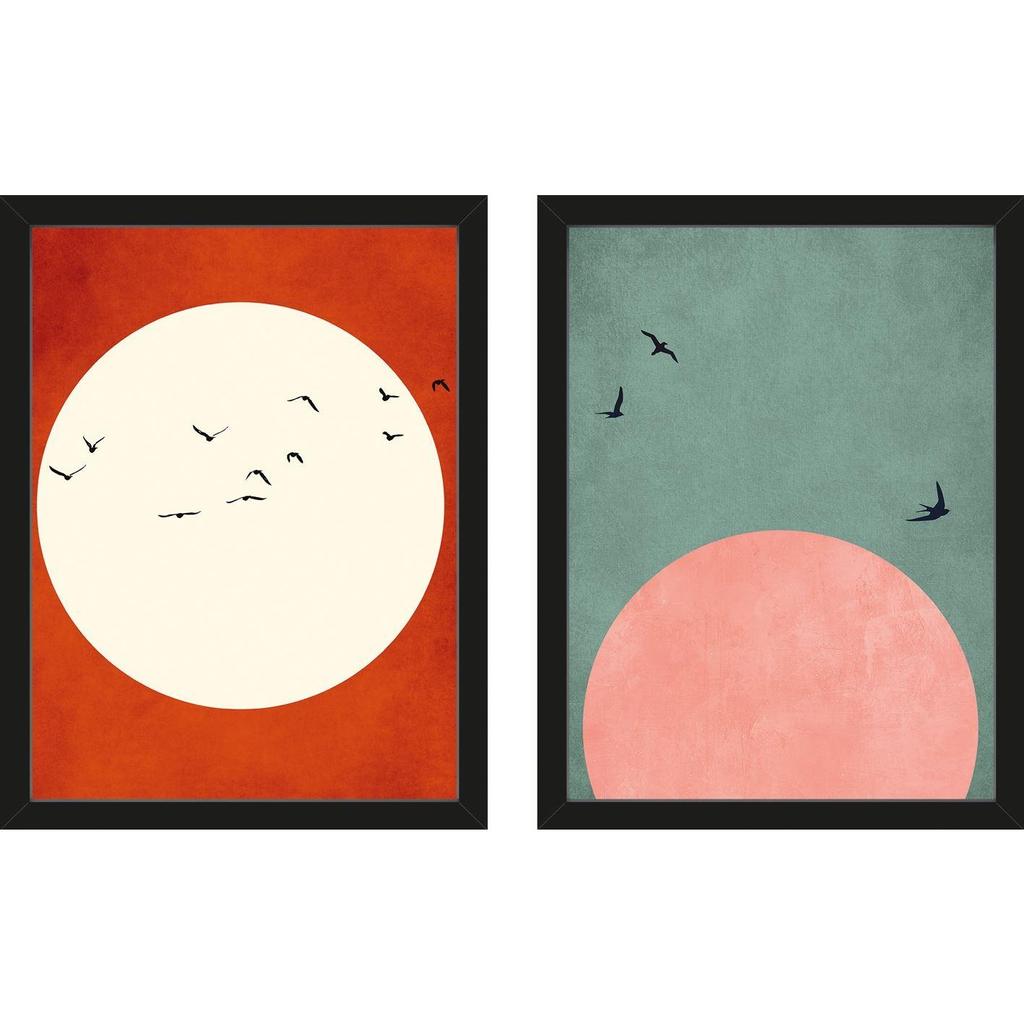 Kubistika A Beautiful Day/Warming Feelings Framed Print Set (Pack of 2)