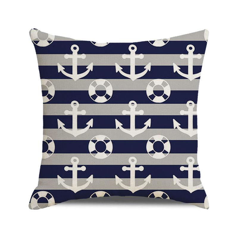 Watercolor sailing-themed sailboat Digital printing short plush pillow covers for car sofa office cushion cover home goods