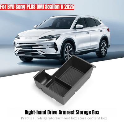 For BYD Song PLUS DMI Sealion 6 2025 RHD Car Armrest Storage Box Center Console Organizer Box Tray Stowing Tidying Accessories