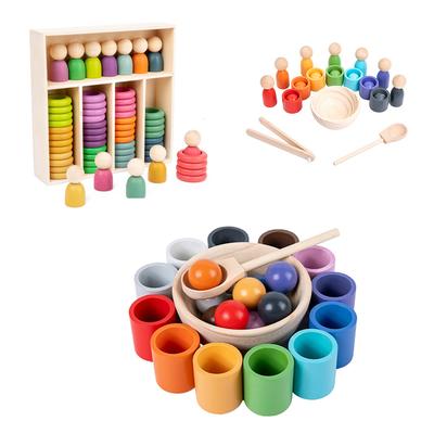 Lehrmittel Baby Clip Ball Clip Perlen Farbabgleich Spielzeug Früherziehungspuzzle Farberkennung Klassifikationsbecher