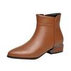 Women's Boots Fashion Casual Leather Boots Pointed Toe Office Formal Shoes for Women Zipper Ankle Boots Botas De Mujer