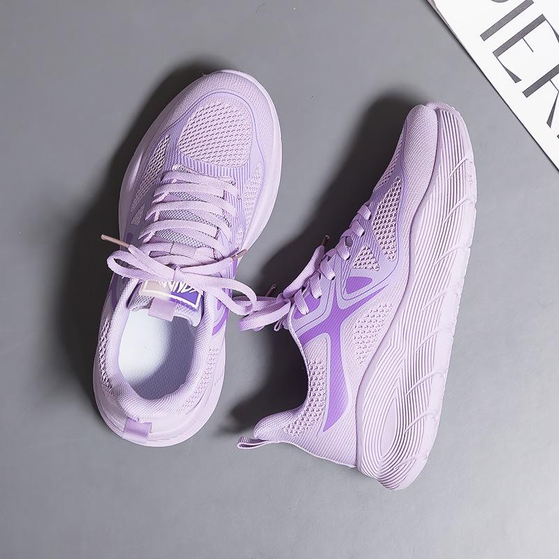 

Дышащие кроссовки из сетки Flyknit: Унисекс, Удобные, Легкие, Толстая подошва для повседневного бегового стиля. 37 Women лавандовый