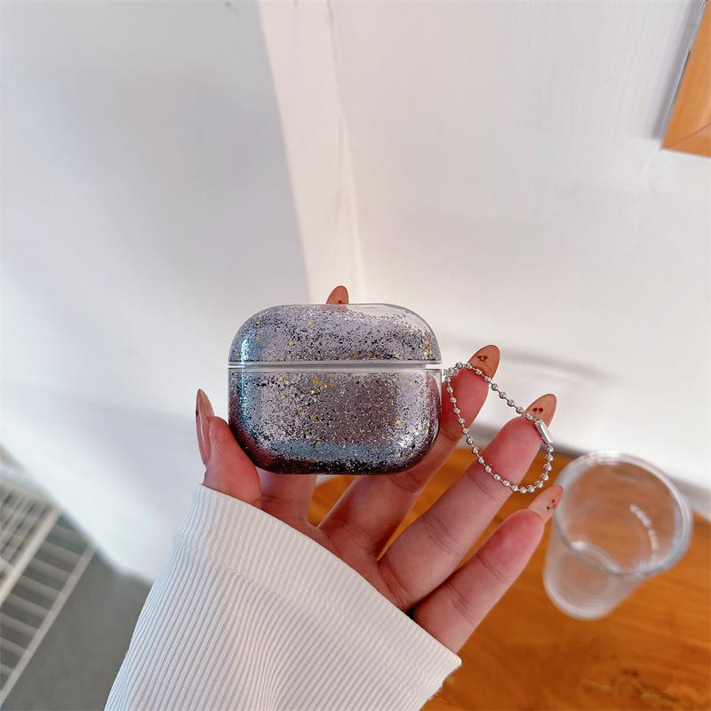 Shiny Quicksand Protective Headphone Case Cover for AirPods Pro Para Airpod 4 3 2 Moving Sand Earphone Funda Hard Hull