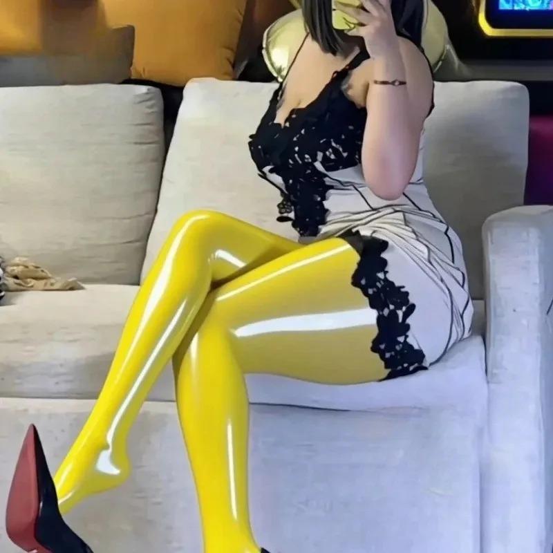 1Pc Women's Oil Glossy Tights Shiny Pantyhose Sheen Sexy Horse Oil Bright Color Underwear Lingerie Halloween Costume Stockings