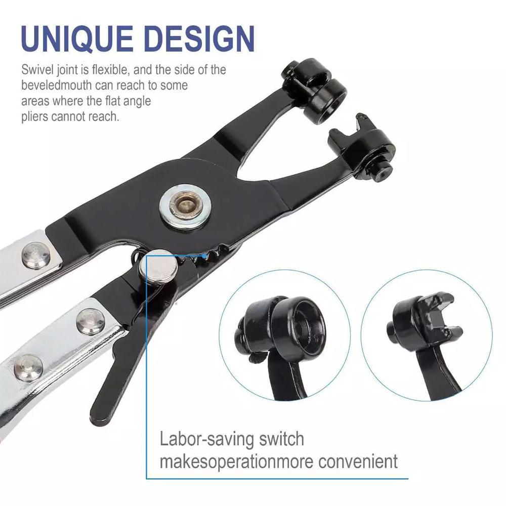 Hose Clamp Pliers Car Water Pipe Removal Tool for Fuel Coolant Hose Pipe Clips Thicker Handle Remove & Install Ring