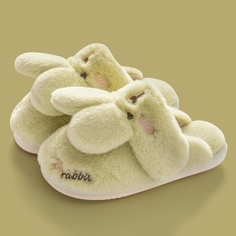 Women's & Children's Cute Cartoon Cotton Slippers - Non-slip, Plush Heel for Autumn/Winter Home Use