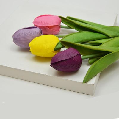 50Pcs Fake Tulip Artificial Flowers Head Fake Valentine'S Day Gift Wedding Banquet Home Decoration