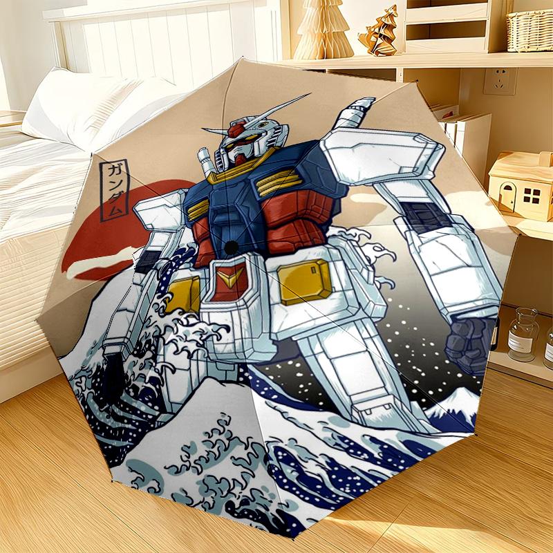 Robotic Warrior Design Umbrella 8-Frame for Travel, Camping, Casual Lightweight Portable Umbrella, Essential for Every Family Holidays Gift