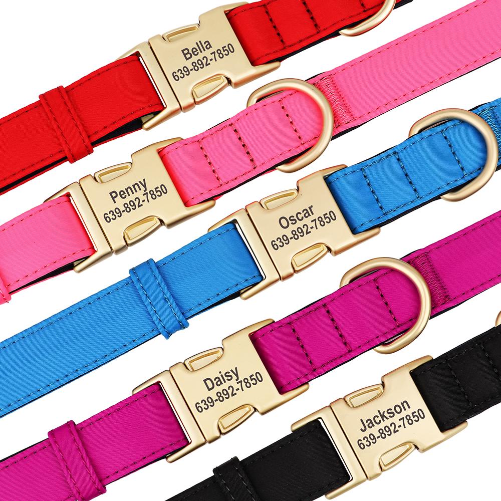 Niestandardowa Obroża dla Psa Wodoodporna Nylonowa Obroże dla Szczeniąt Spersonalizowana Tabliczka z Imieniem Zwierzęcia Naszyjnik dla Małych Średnich Psów Chihuahua Pug