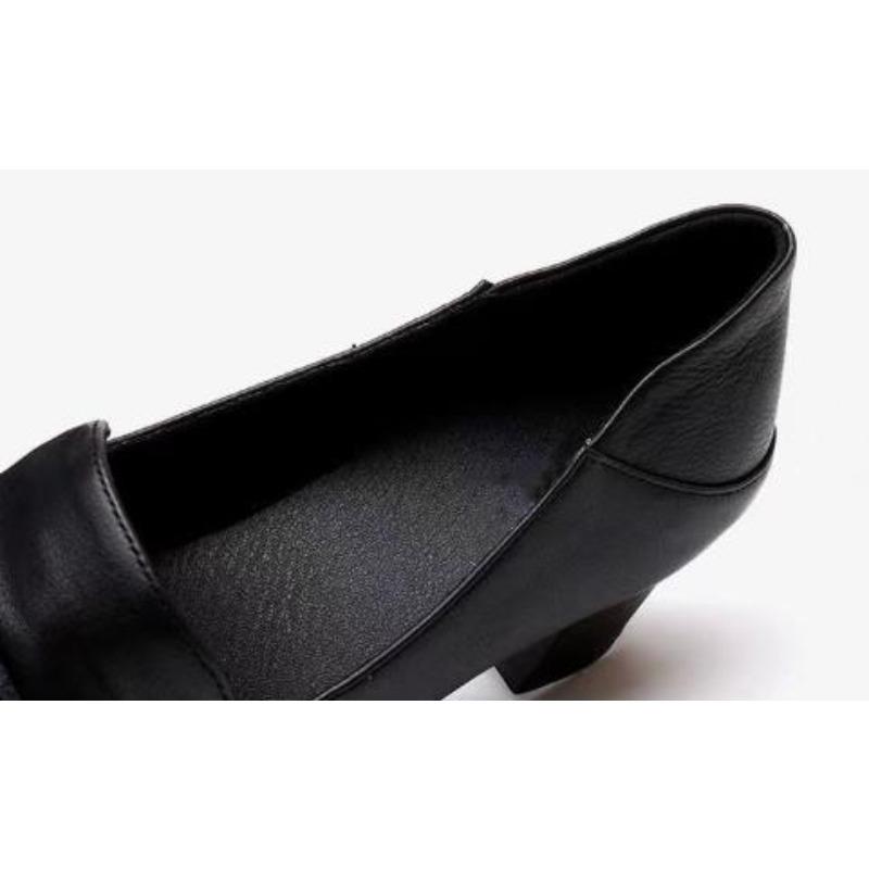 Cowhide Breathable Hole Shoes Women Mid Heeled Sandals Spring Elegant Stylish Shoes Wedding Banquet Trendy Shoes
