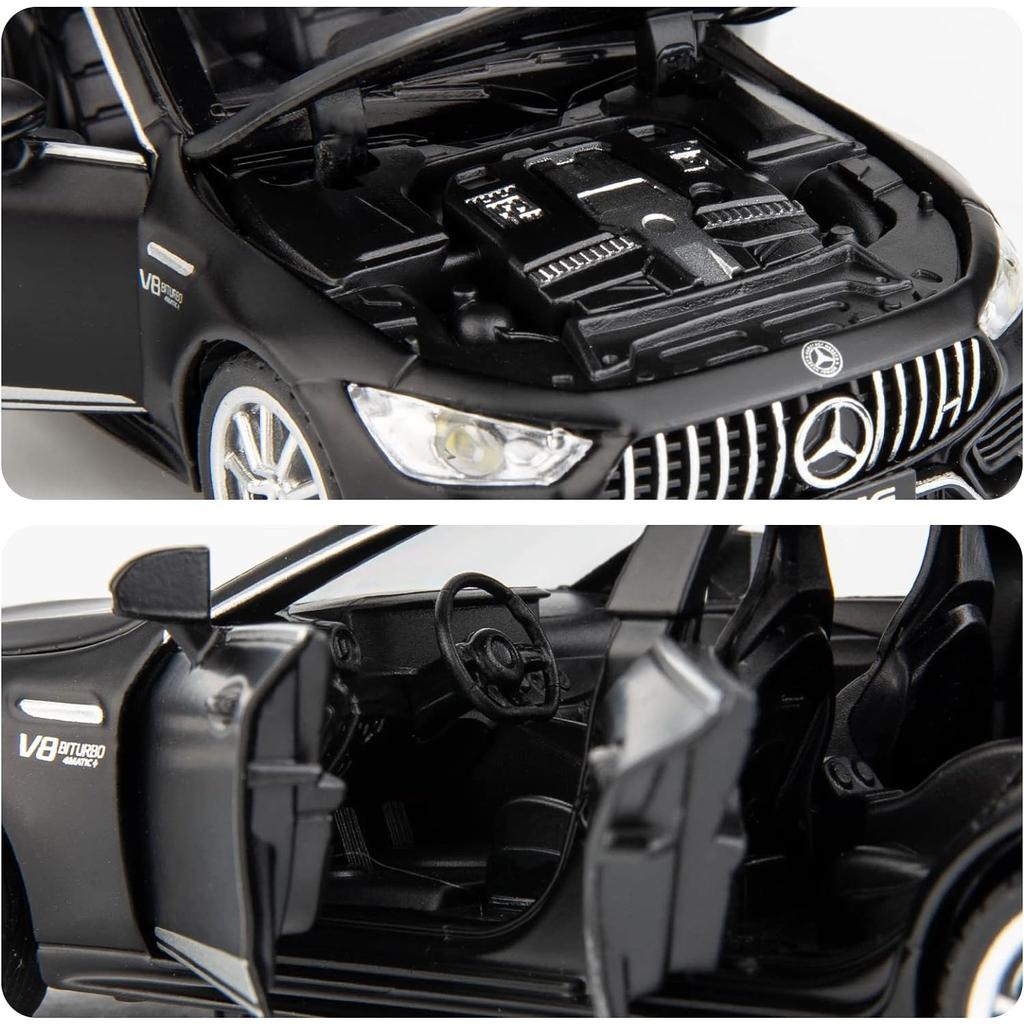 1/32 Benz AMG GT63 Model Car Alloy Diecast Pull Back Toy Car with Sound and Light Door Can Be Opened Toy Vehicle for Kids Gift