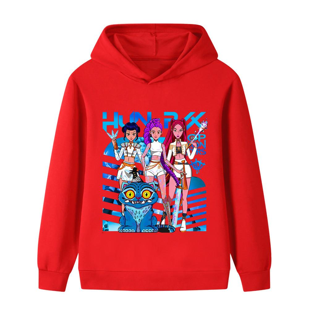 B1231 Kids Boys Girls Kpop Rumi Zoey Mira Print Long Sleeves Hoodie