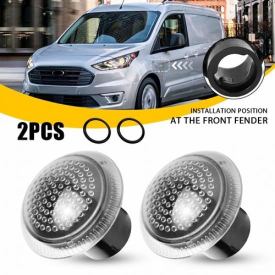 Side Fender Marker Repeater Light Cover Clear For 10-21 Ford Transit Connect EOA