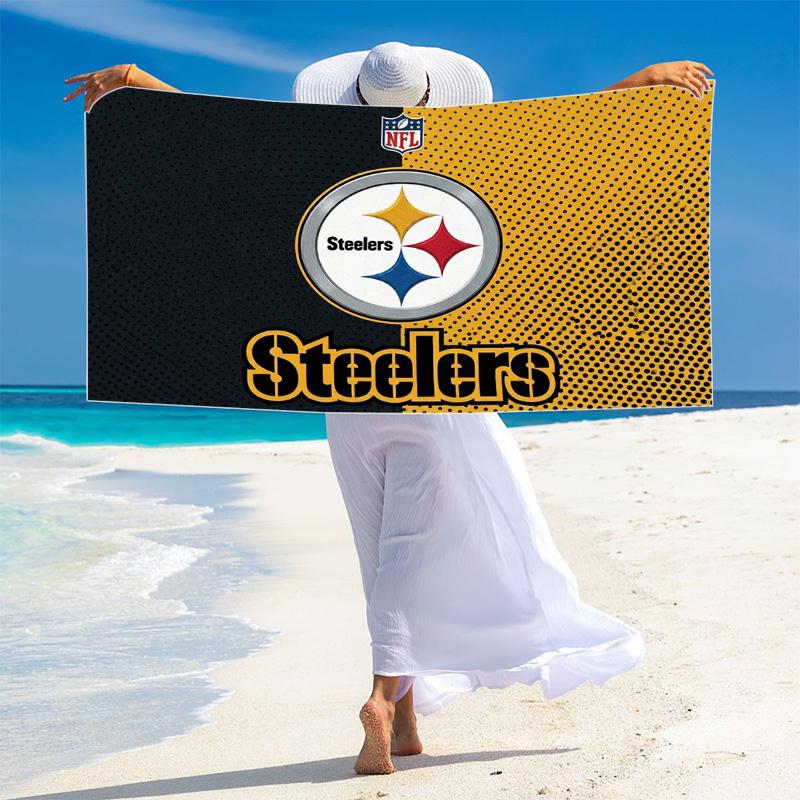 Pittsburgh Steelers Print Beach Towel, Large Soft Quick Dry Towel for Beach Camping Swimming