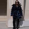 Womens Hooded Down Jacket Slim Fit Warm Shiny Reflective Strap Coat Fall Winter Daily Outdoor Commute