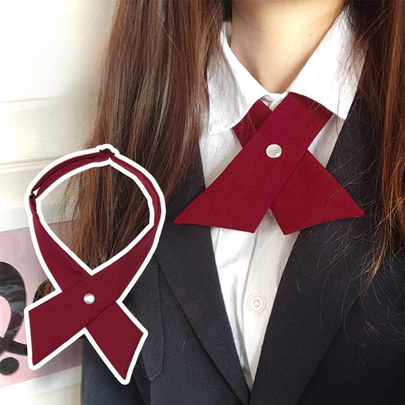Feminine Cross Collar Bowtie Badge For School Uniforms And College Wear