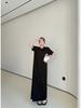 61035# Stylish Women's Over-the-Knee Slimming T-Shirt Dress - Simple, Modern, Short-Sleeved, and Loose-Fitting