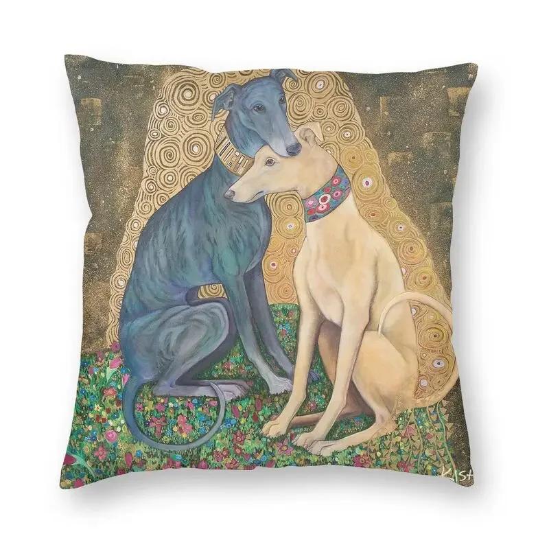 Nordic Style Greyhound Throw Pillow Case Home Decorative Custom Square Whippet Sihthound Dog Cushion Cover 45x45 Pillowcover