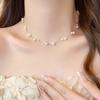 Gypsy Double Stacked Wearing Imitation Pearl Necklace Femininity Fashion Size Pearl Collarbone Chain French Retro Neck Chain