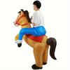 Adult Inflatable Horse Costume Cool Jazz Denim Style Animal Theme Polyester Fiber for Party And Events