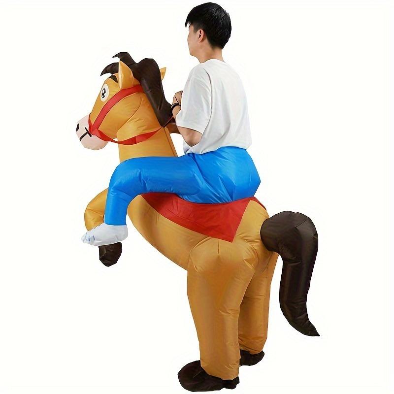 Adult Inflatable Horse Costume Cool Jazz Denim Style Animal Theme Polyester Fiber for Party And Events