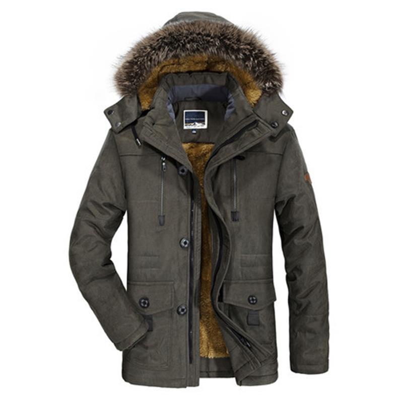 

Autumn and Winter Clothes Medium and Long Cotton-padded Clothes Men s Velvet Thickened Large Size Middle-aged and Elderly Warm Cotton-padded 6XL