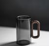 Tazza d'acqua in vetro da 360 ml con manico in legno Vetro borosilicato alto Resistente al calore Tazza da caffè Tazza per tè al latte per la casa Articoli per bevande per ufficio