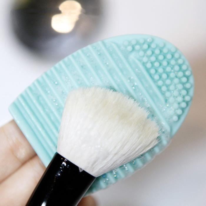 Brushegg - Nettoyage pinceaux maquillage - Bleu - Compact - Pratique - Mignon