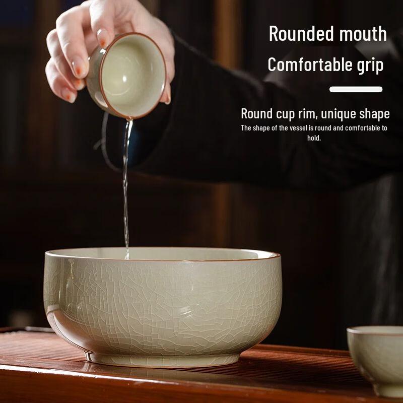 Light Jade Beige Ceramic Kung Fu Tea Set