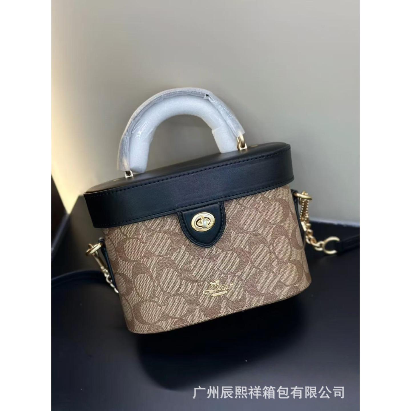 

Новая косметичка Kay flip box, европейская и американская ретро пряжка-каретка, портативная сумка через плечо 20*10*14