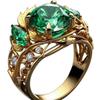 Luxury European and American New Rings, Creative Flowers, High-end Women's Emerald Diamond Rings, Jewelry