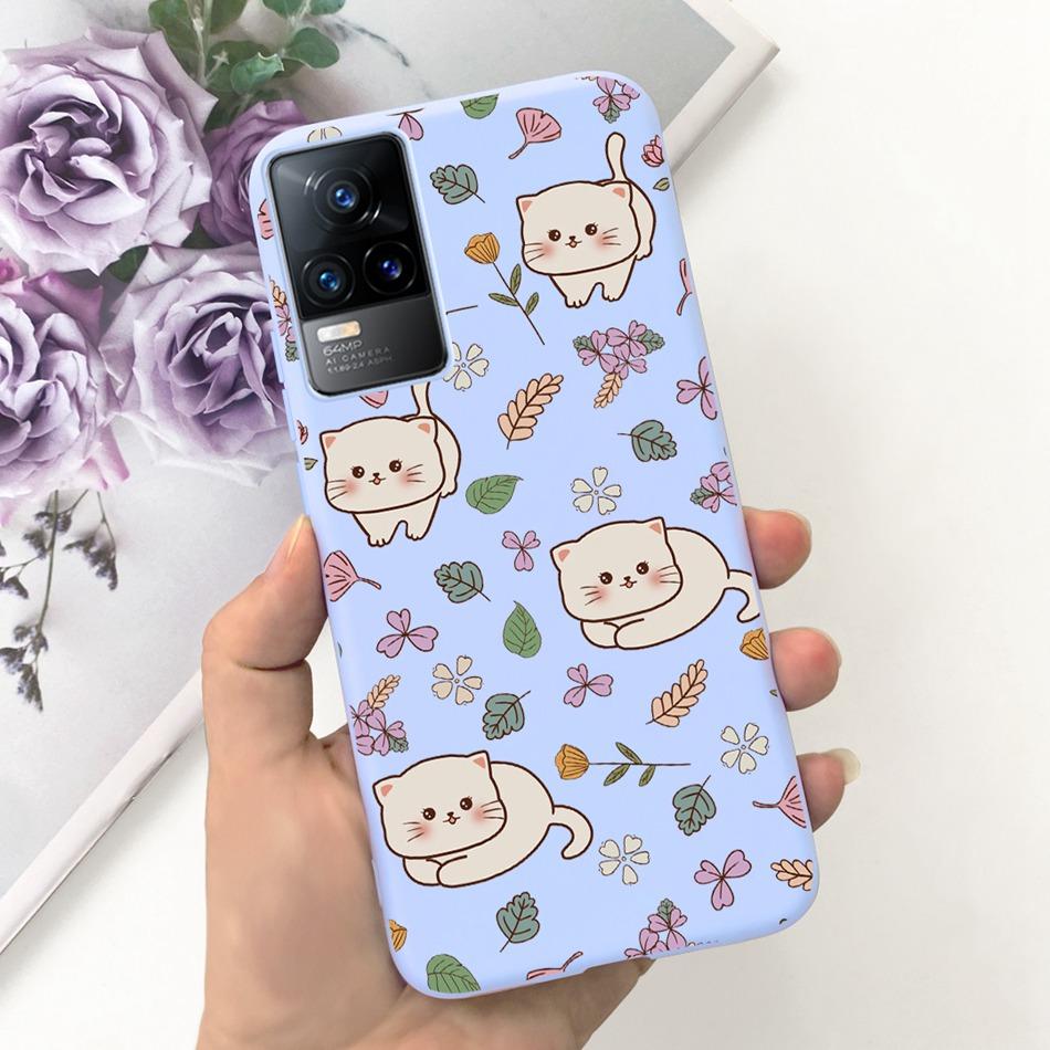 For Vivo V21e Case Vivo V21E 4G V 21E V2061 Lovely Cartoon Candy Color Soft Silicone TPU Phone Back Cover