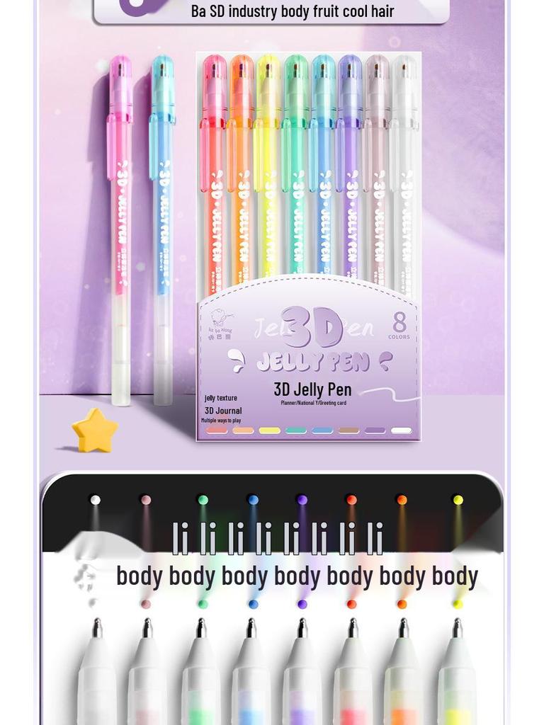 3D Jelly Pen: Colorful Doodle and Drawing Pen for Students