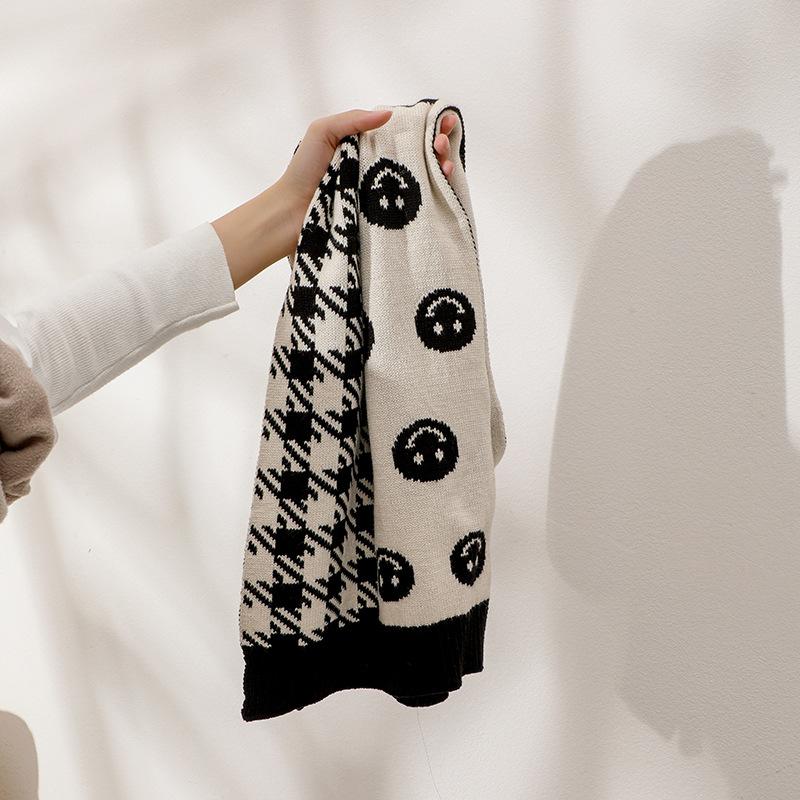 

Soft love plaid scarf female autumn and winter student retro versatile student warm thickened double-sided shawl scarf above 175cm
